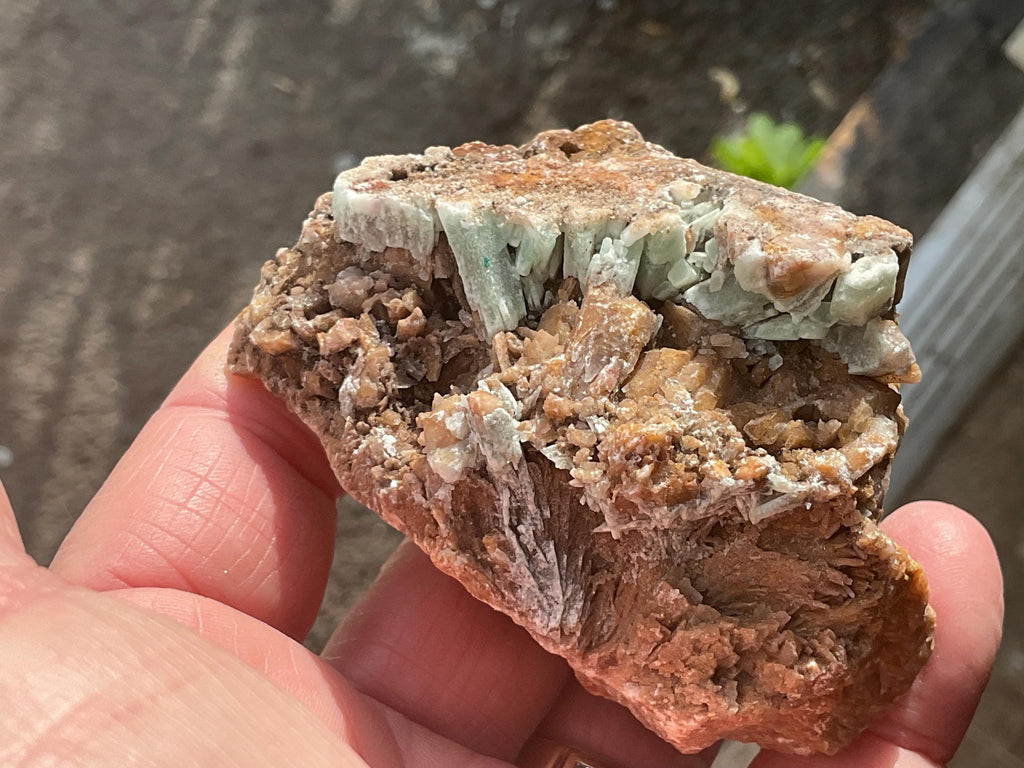 290g Malachite and Selenite on Dolomite Matrix Specimen 2A from Morocco