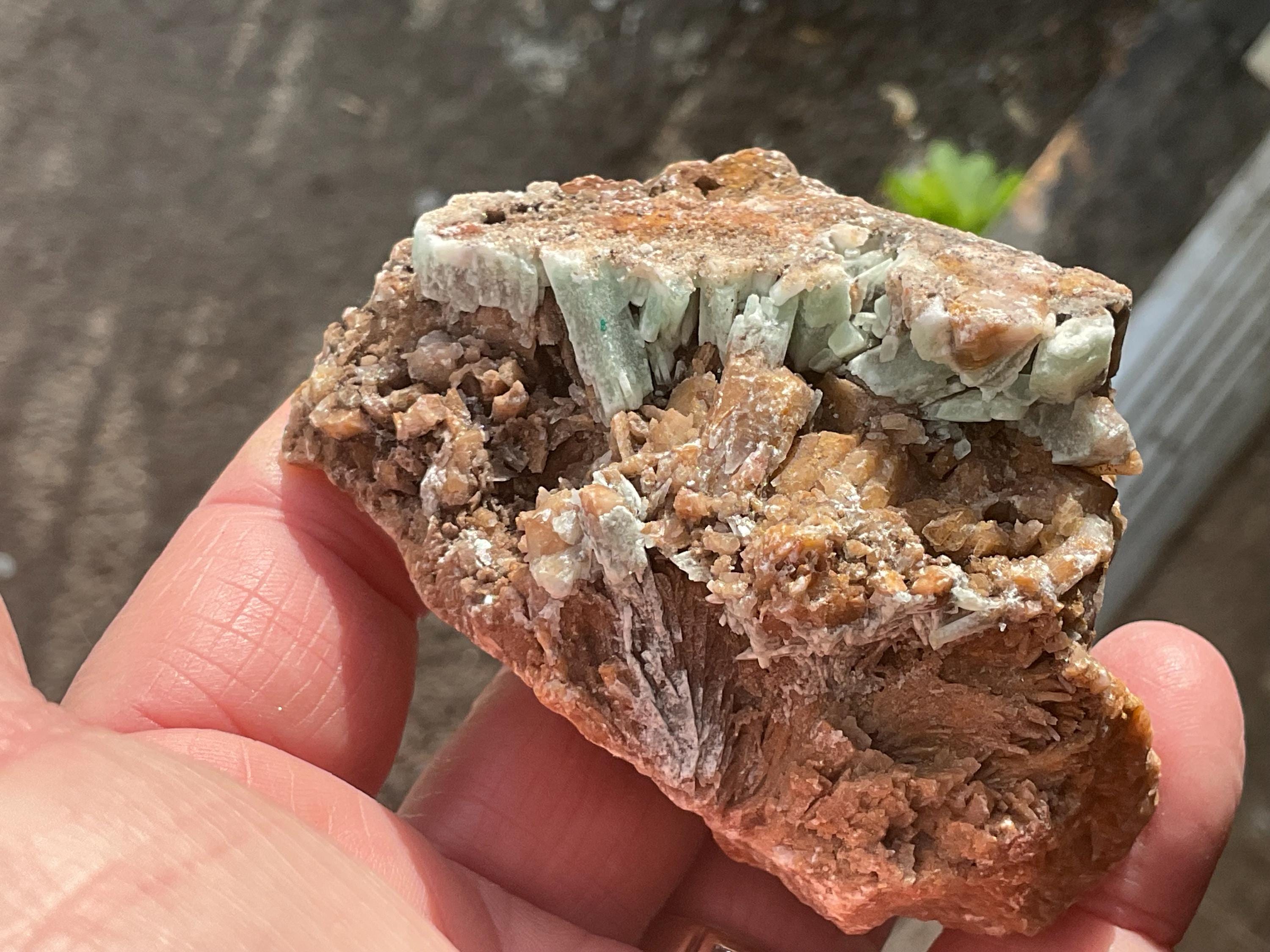 290g Malachite and Selenite on Dolomite Matrix Specimen 2A from Morocco