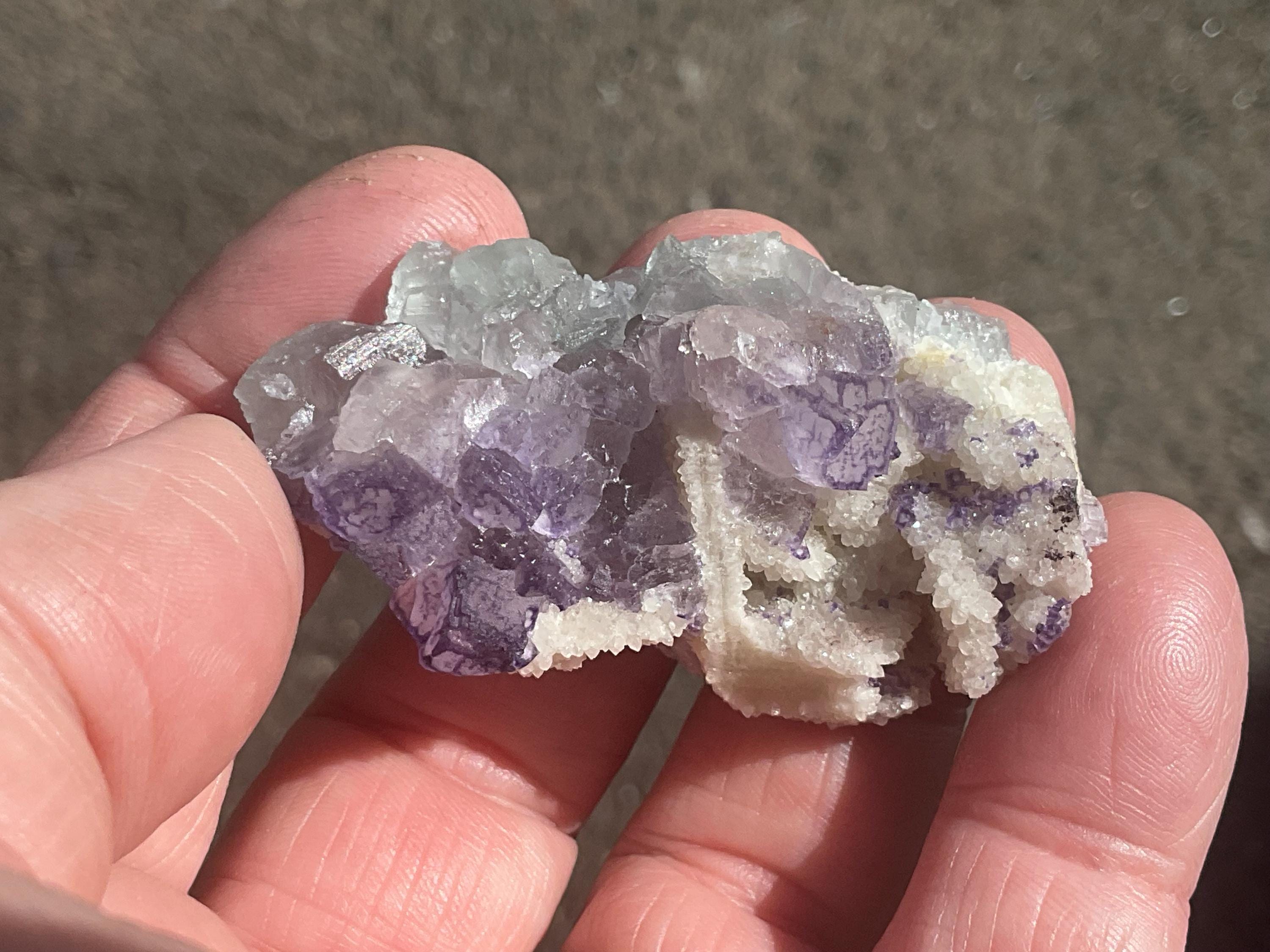 38g Lavender QR Code Fluorite Specimen 3A