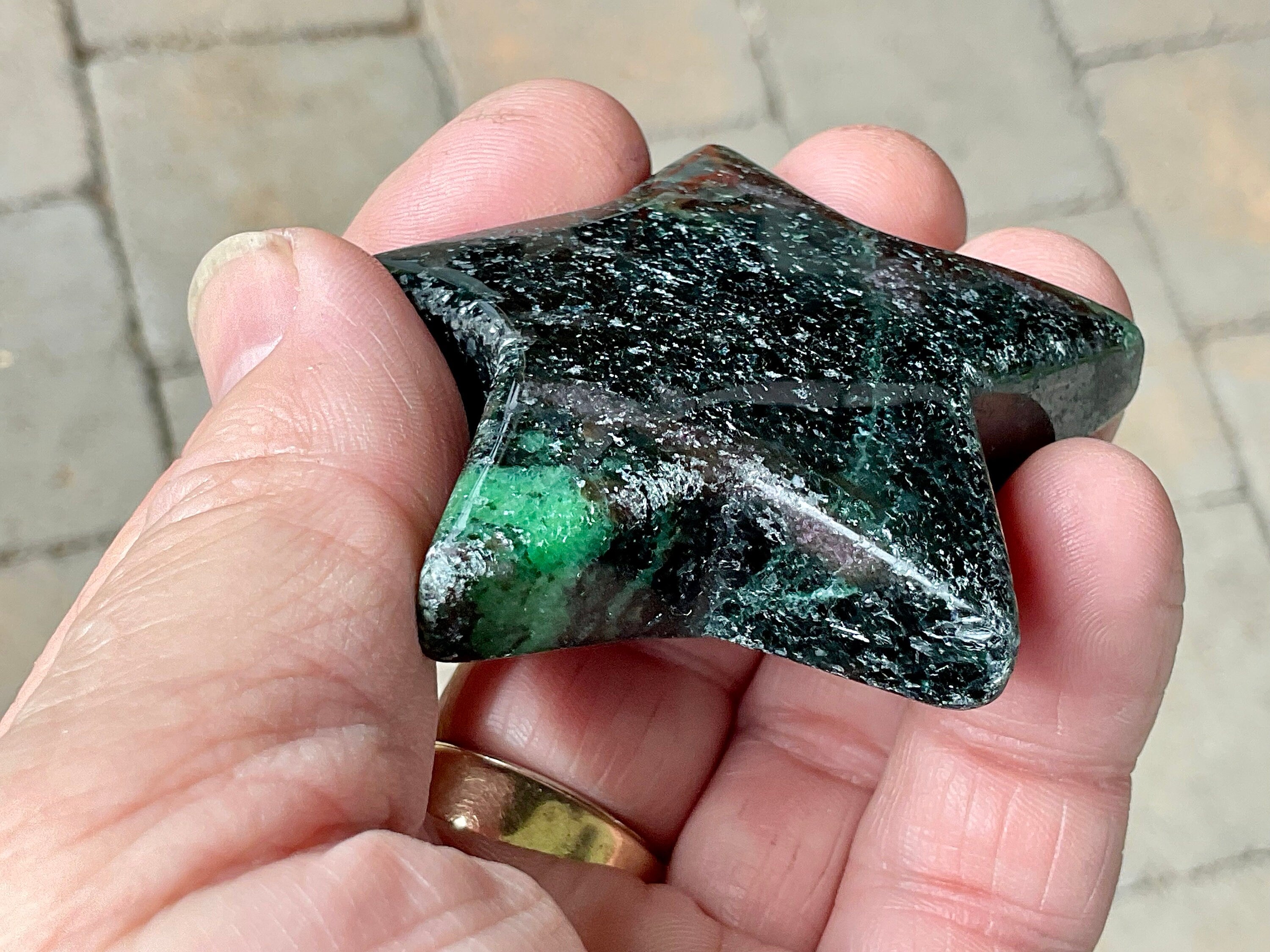 69g Ruby in Zoisite Polished Star 1C