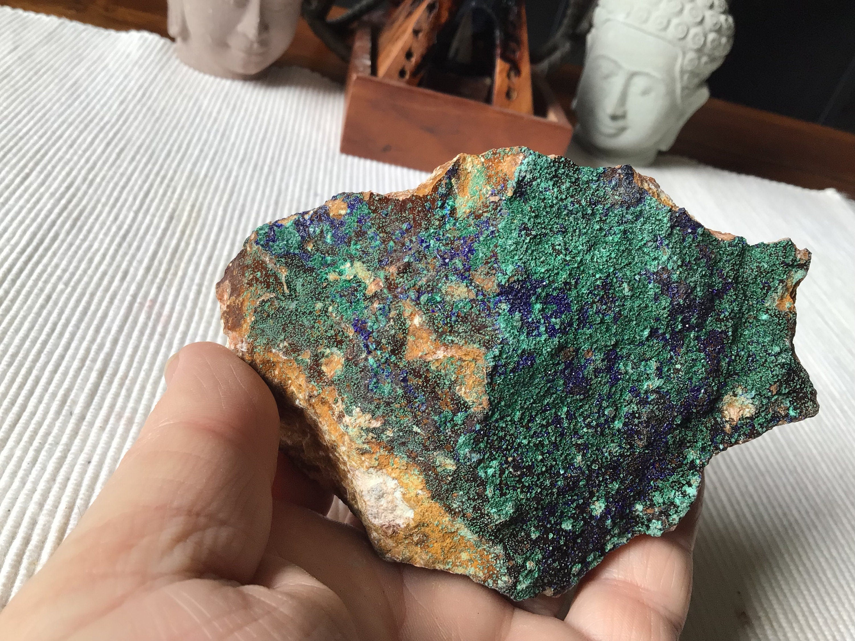 475g Azurite with Malachite Rough Piece E