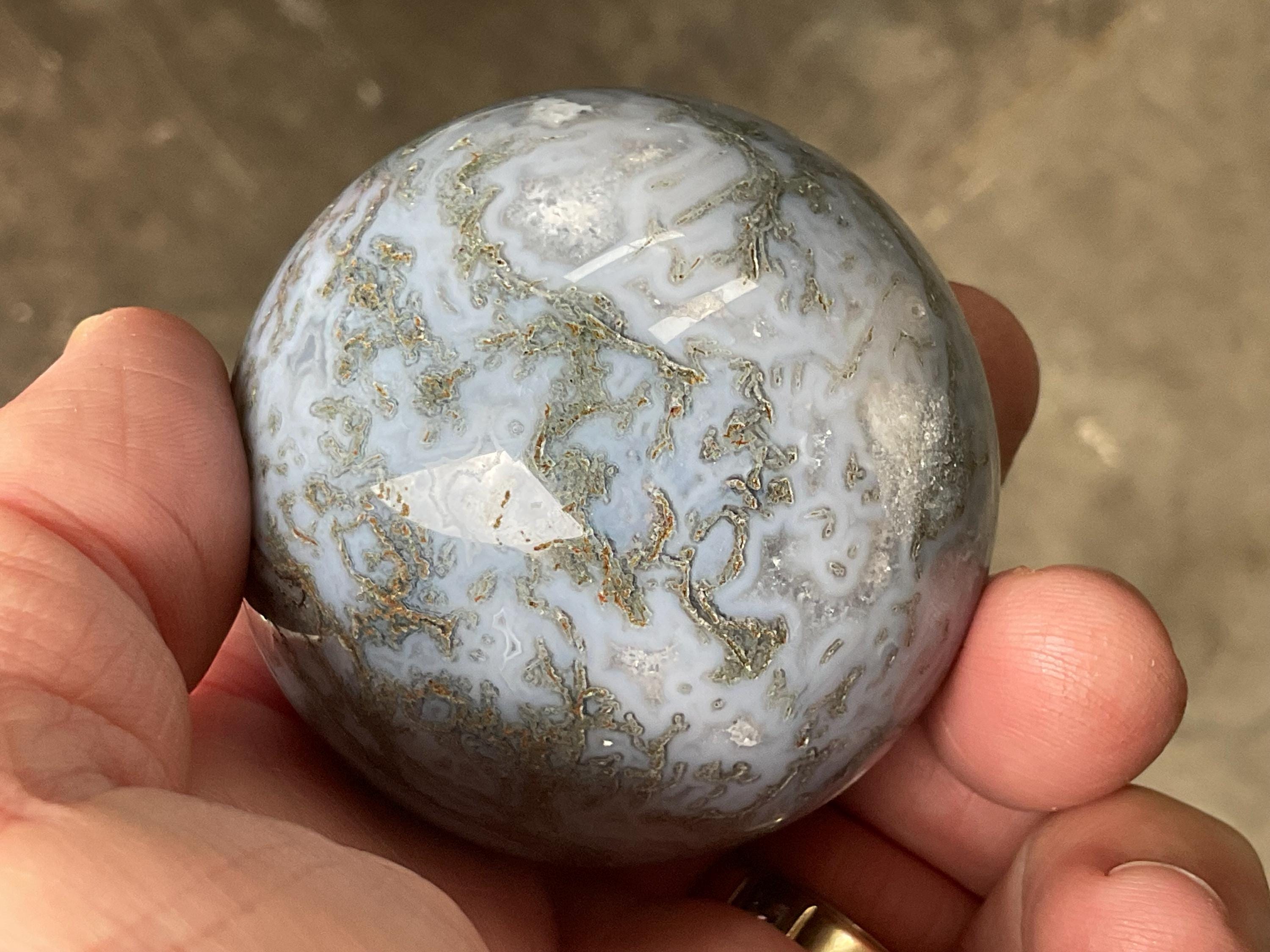 222g Moss Agate Sphere 5A