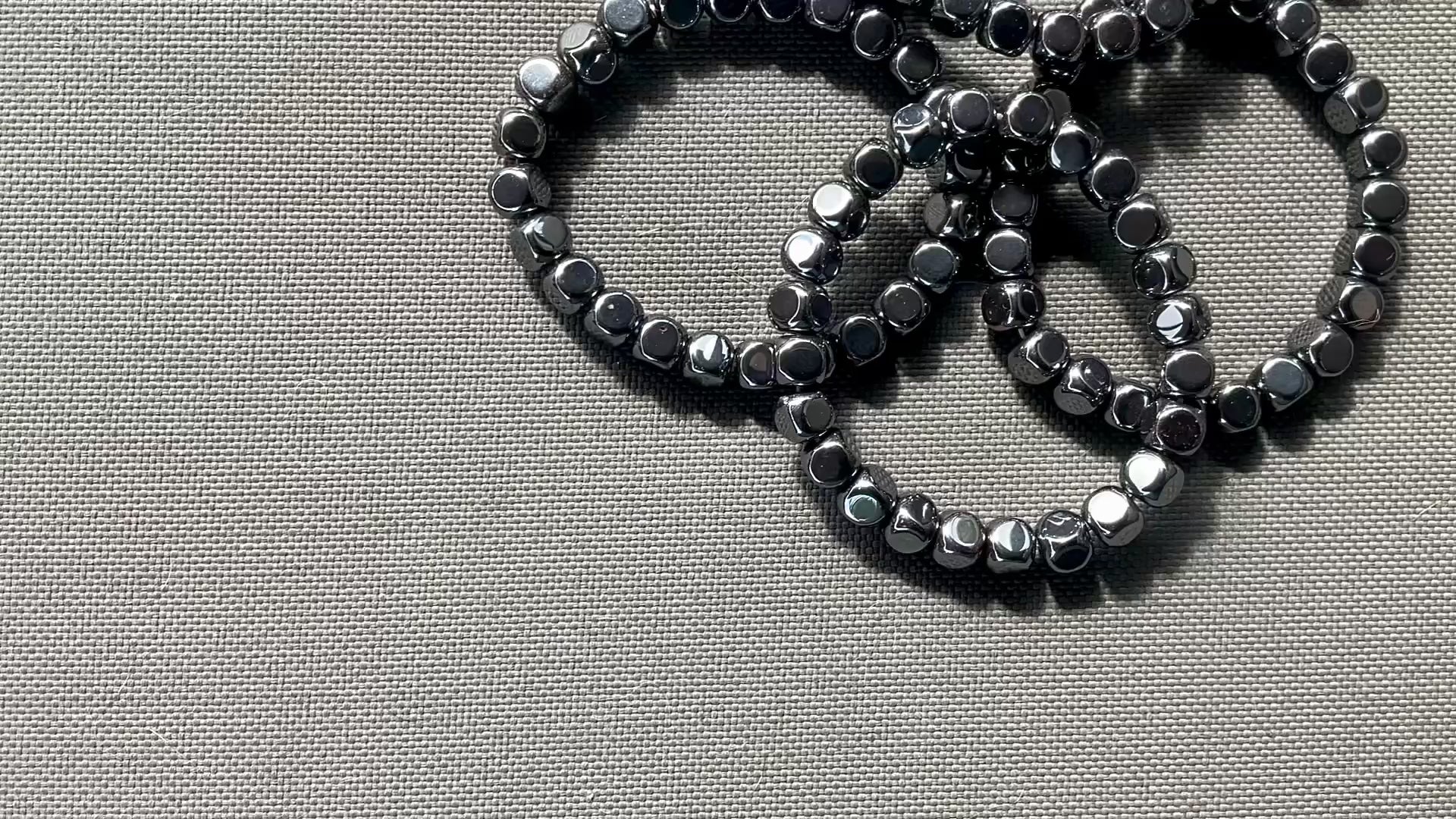 Hematite Cube Shaped Bead Bracelet