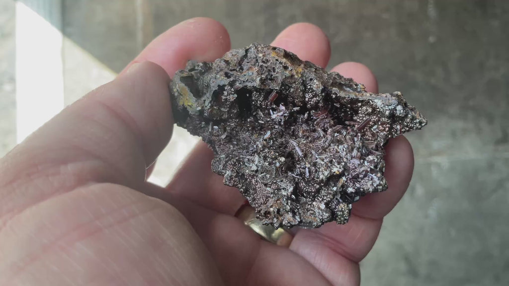70g Iridescent Goethite/Limonite with Selenite Crystals Specimen 6A