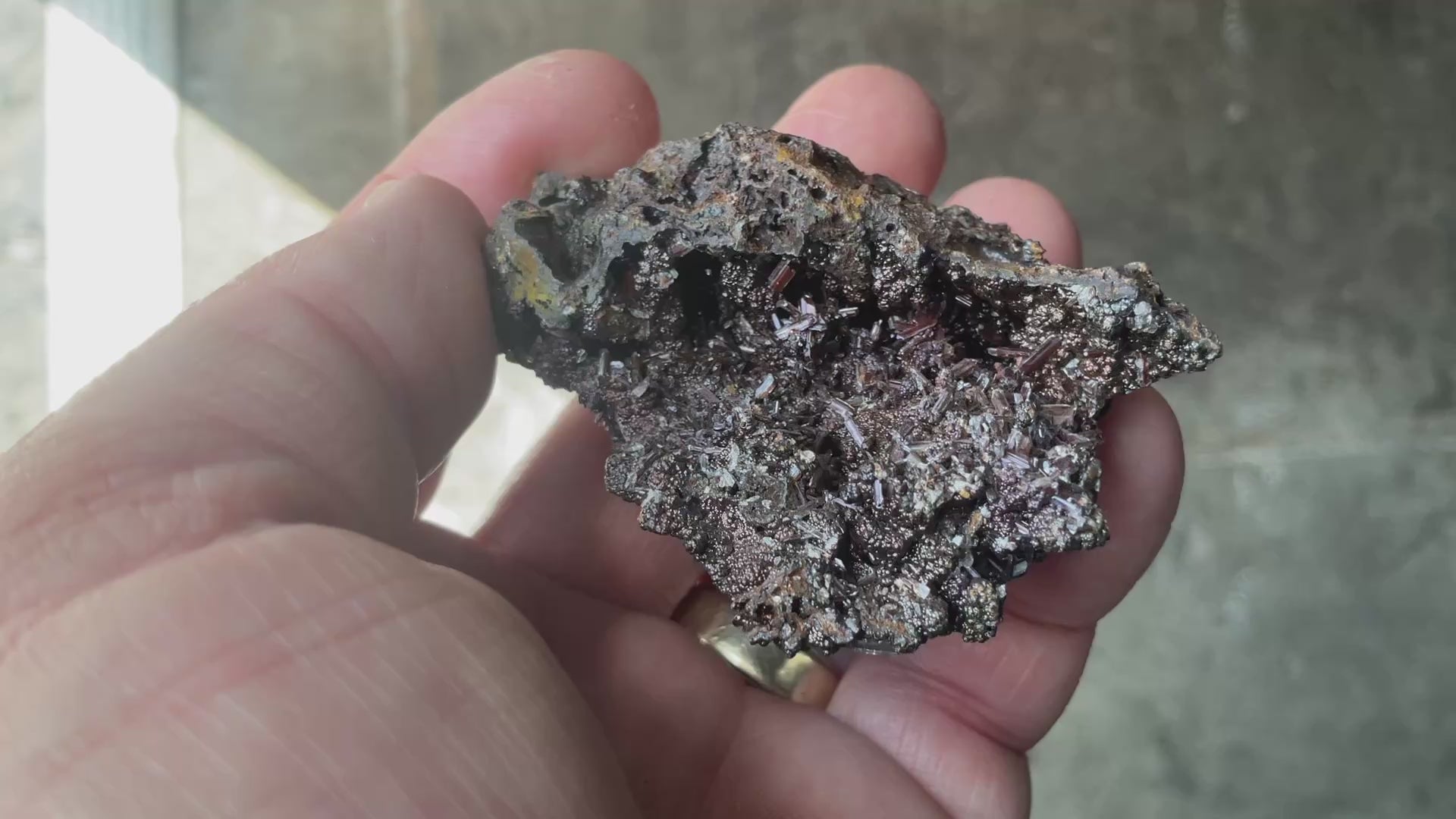 70g Iridescent Goethite/Limonite with Selenite Crystals Specimen 6A