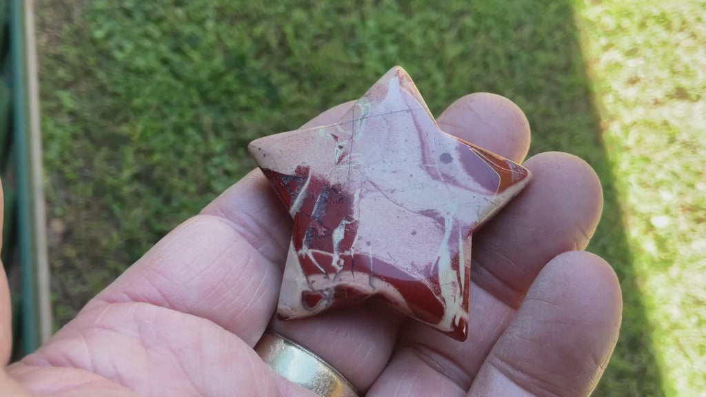 37g Brecciated Red Jasper with Chalcedony Star 2A