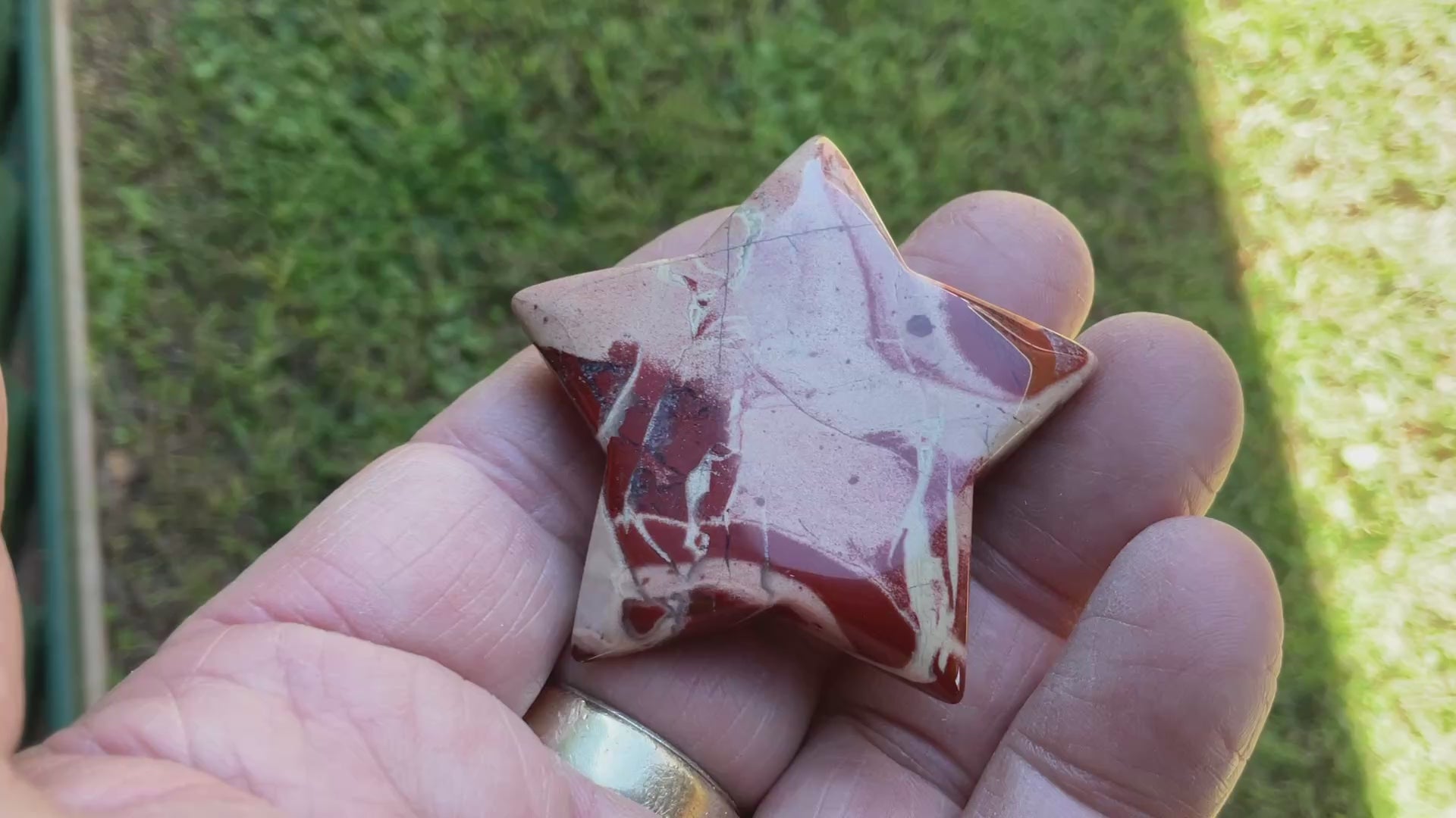 37g Brecciated Red Jasper with Chalcedony Star 2A