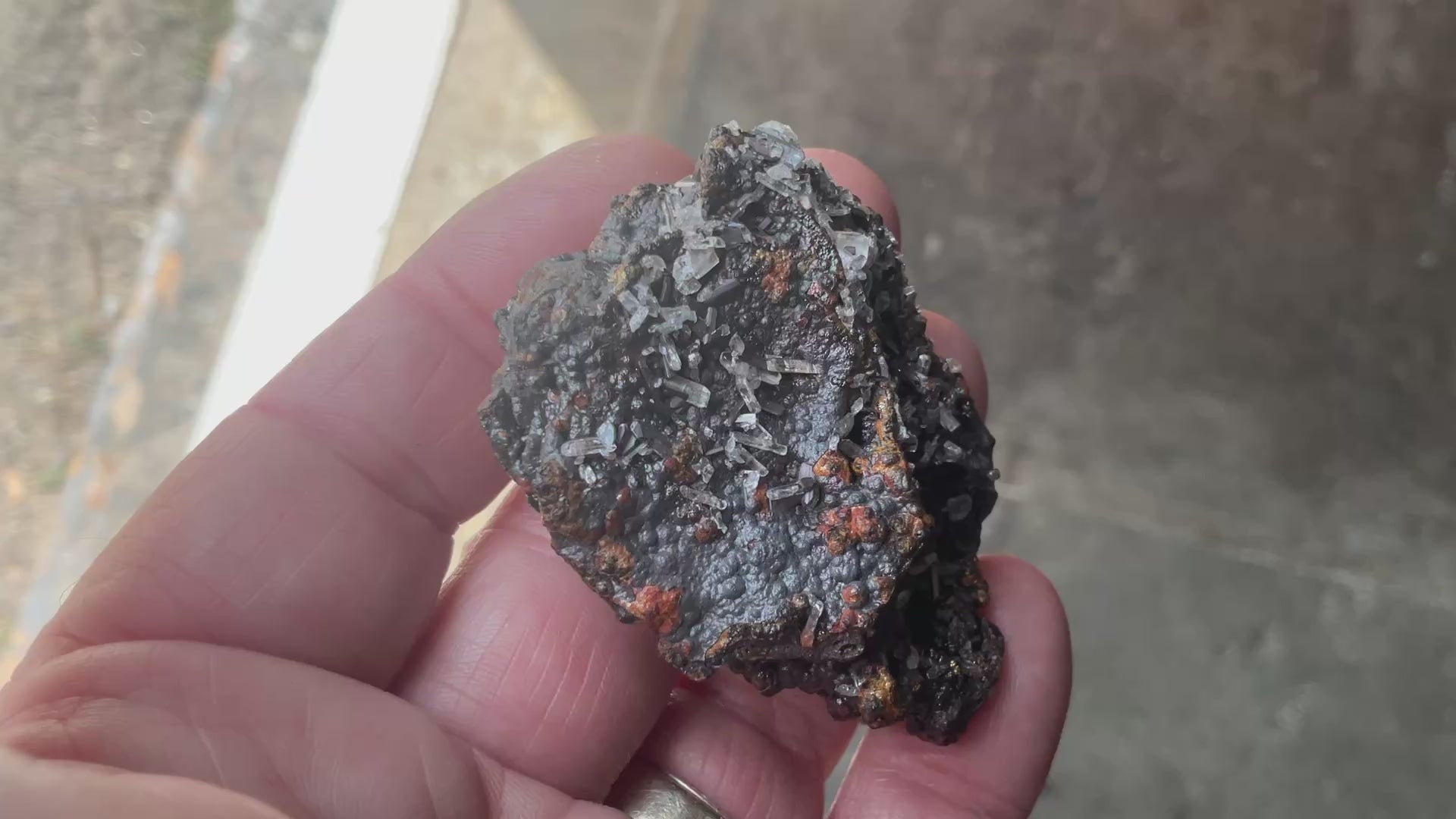 40g Iridescent Goethite/Limonite with Selenite Crystals Specimen 5A