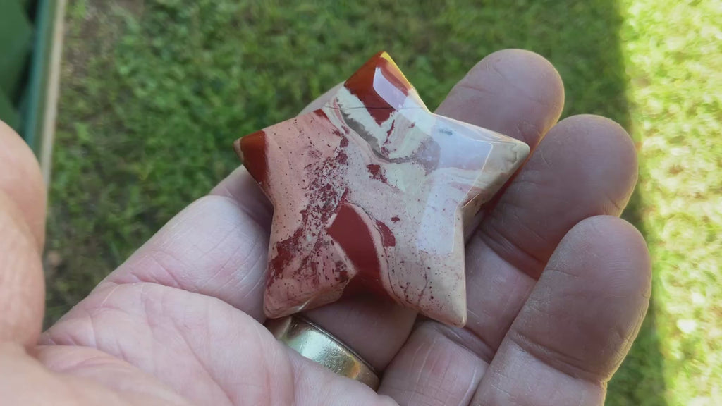 42g Brecciated Red Jasper with Chalcedony Star 2B