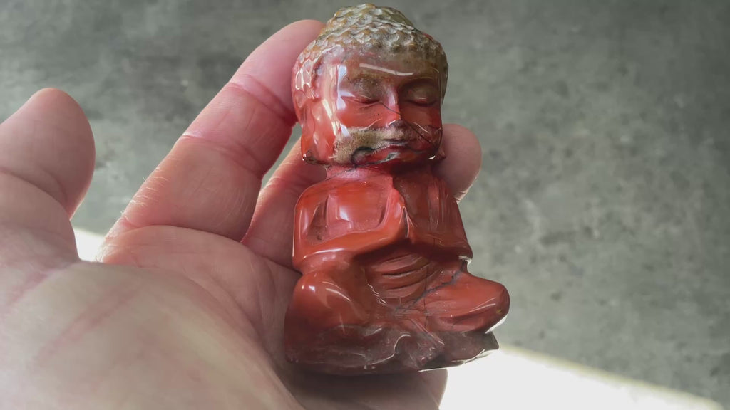 168g Red Jasper Buddha Carving B
