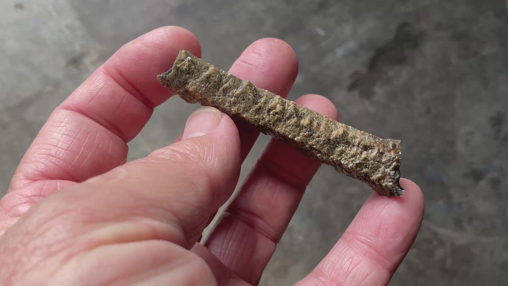8g Stepped Brown Calcite Tube with Graphite Specimen 1B
