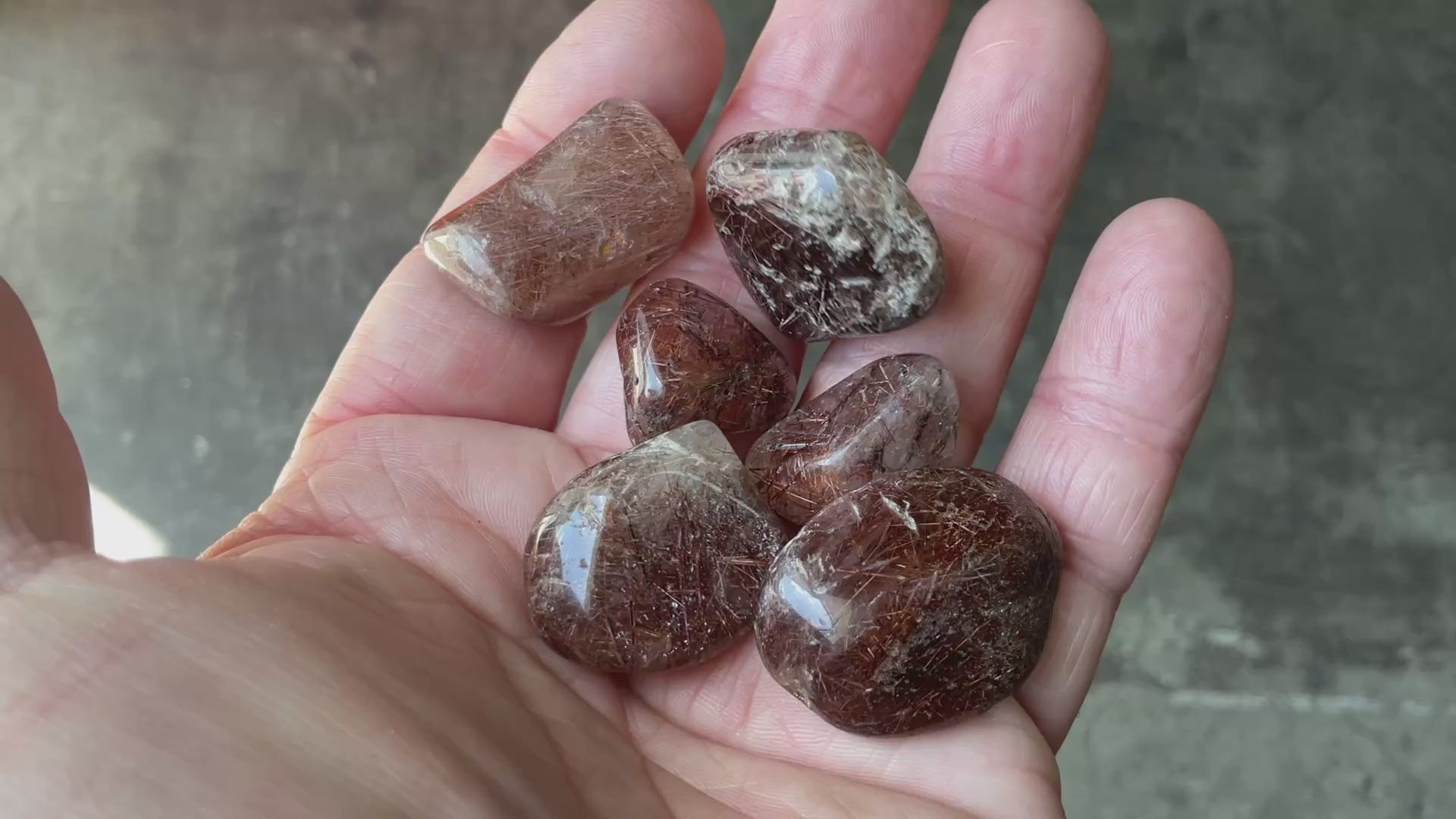 62g Red Rutile Quartz Tumbled Group