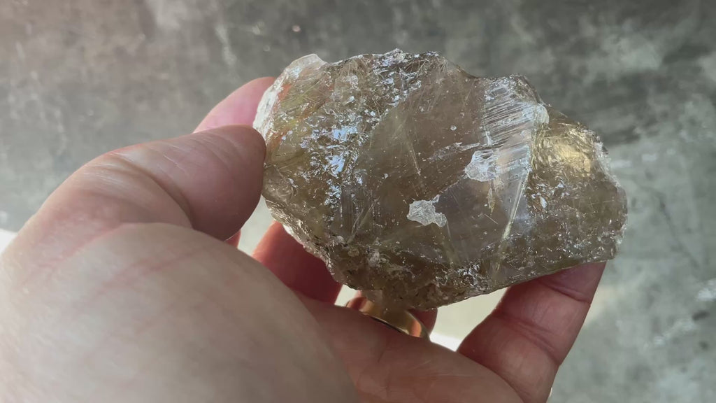 206g Golden Rutile in Smokey Quartz Chunk