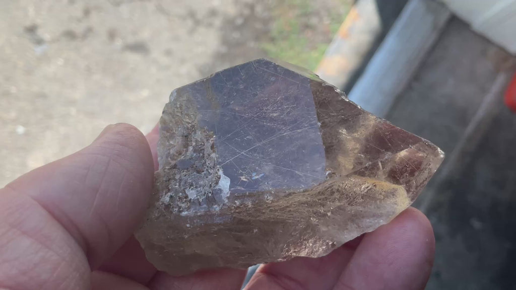 104g Golden Rutile in Smokey Quartz Rough Point