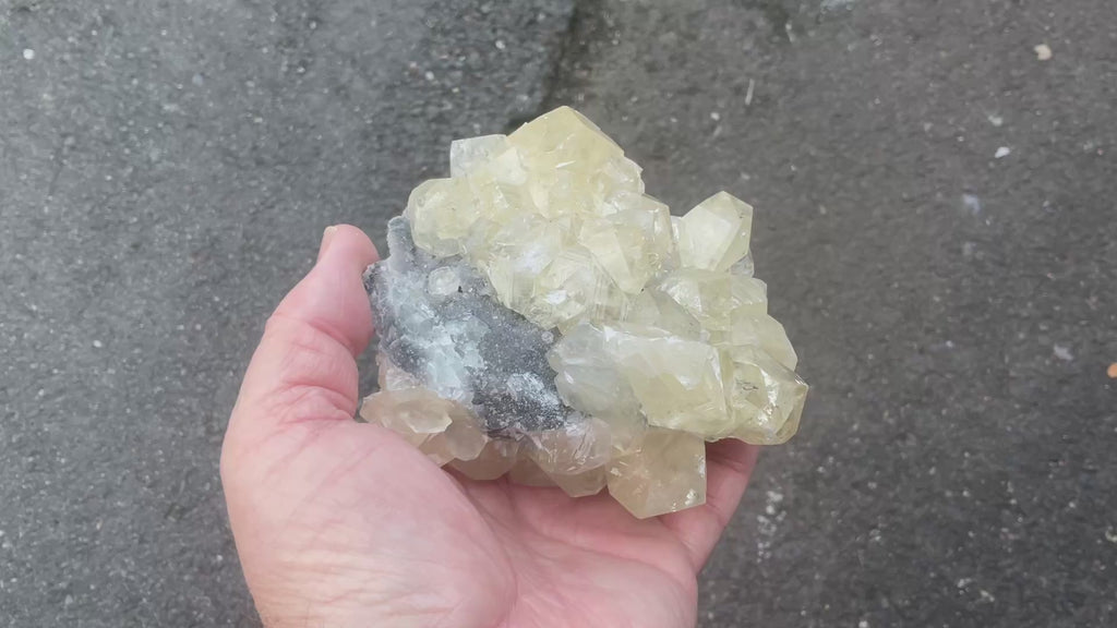 502g Diamond Calcite on Quartz Specimen B from Fujian, China