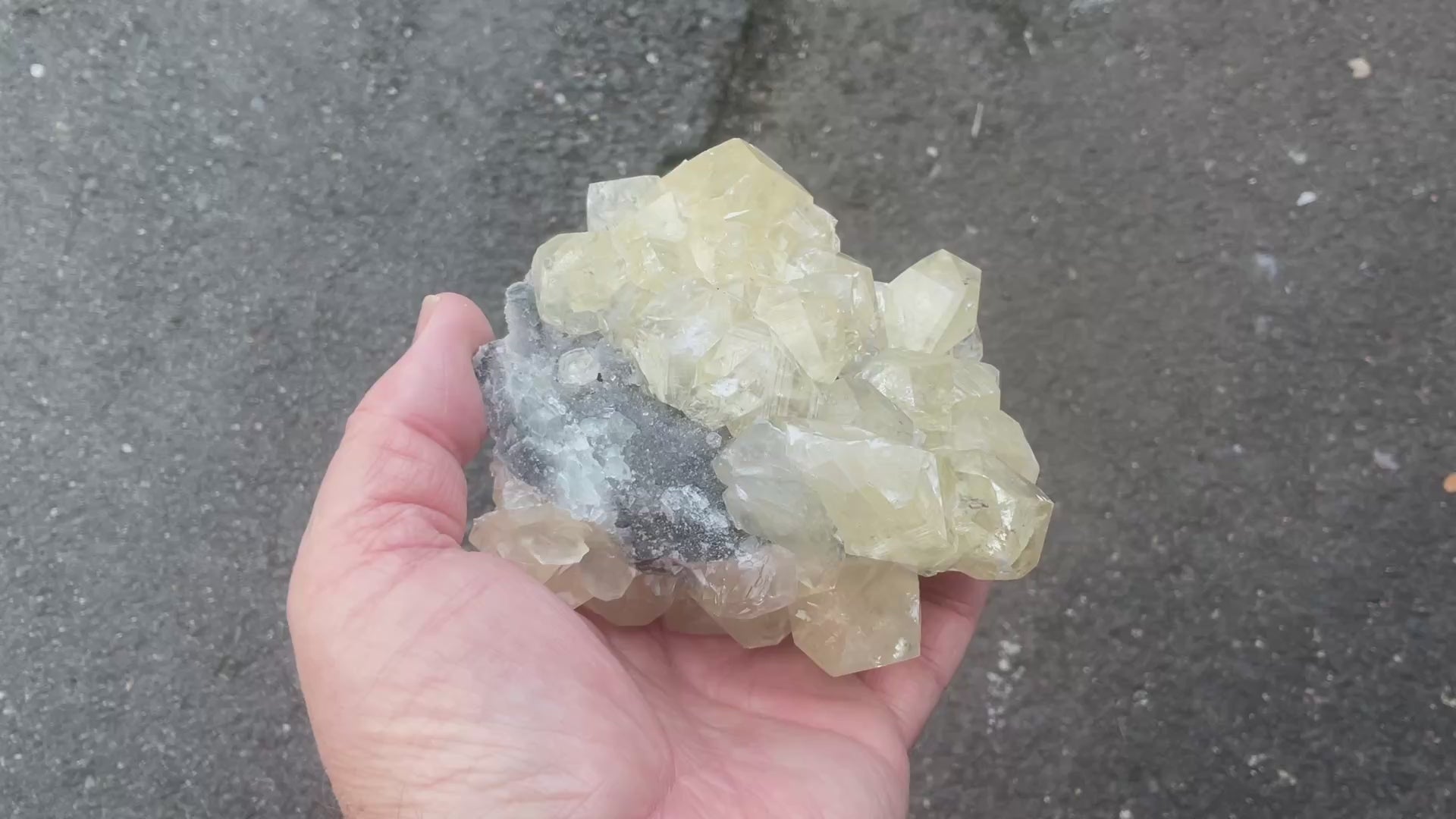 502g Diamond Calcite on Quartz Specimen B from Fujian, China