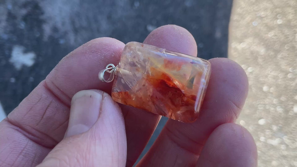 Fire Quartz Pillow Cabochon 3B