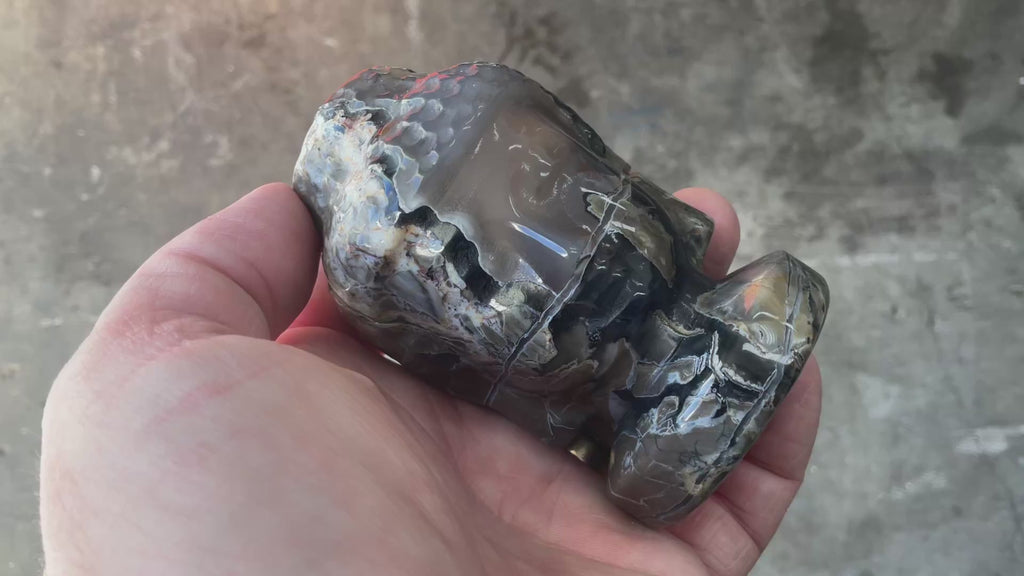 358g Volcano Agate Buddha Carving A