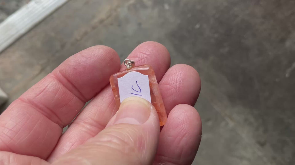 Fire Quartz Pillow Cabochon Pendant 1C