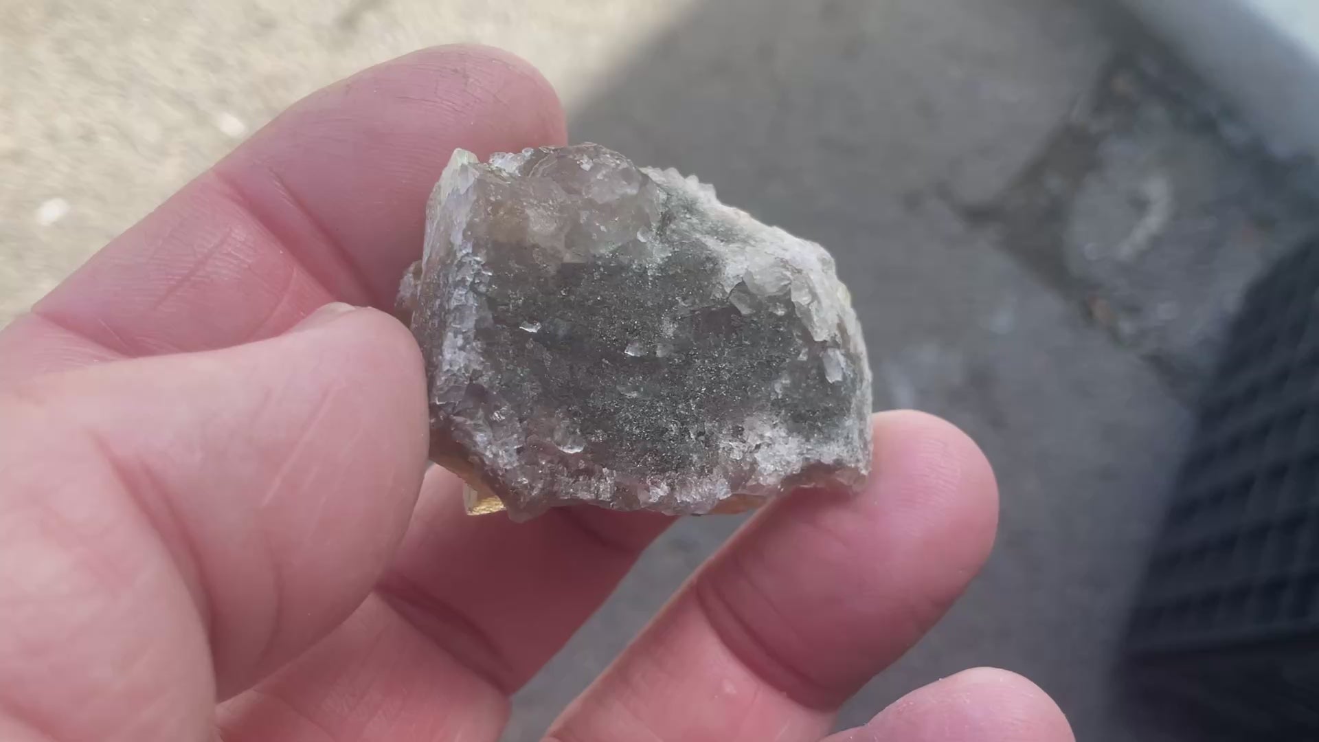 40g Tabular Golden Baryte on Botryoidal Fluorite Specimen 1A from Jiangxi