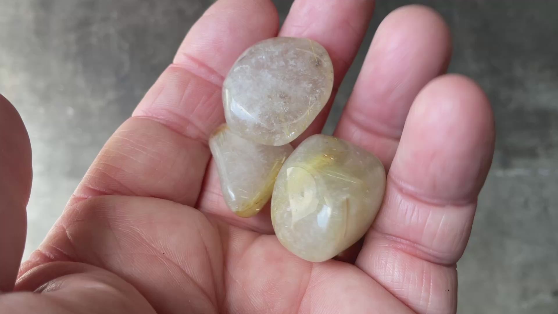 34g Golden Rutile Tumbled Stone Group 2