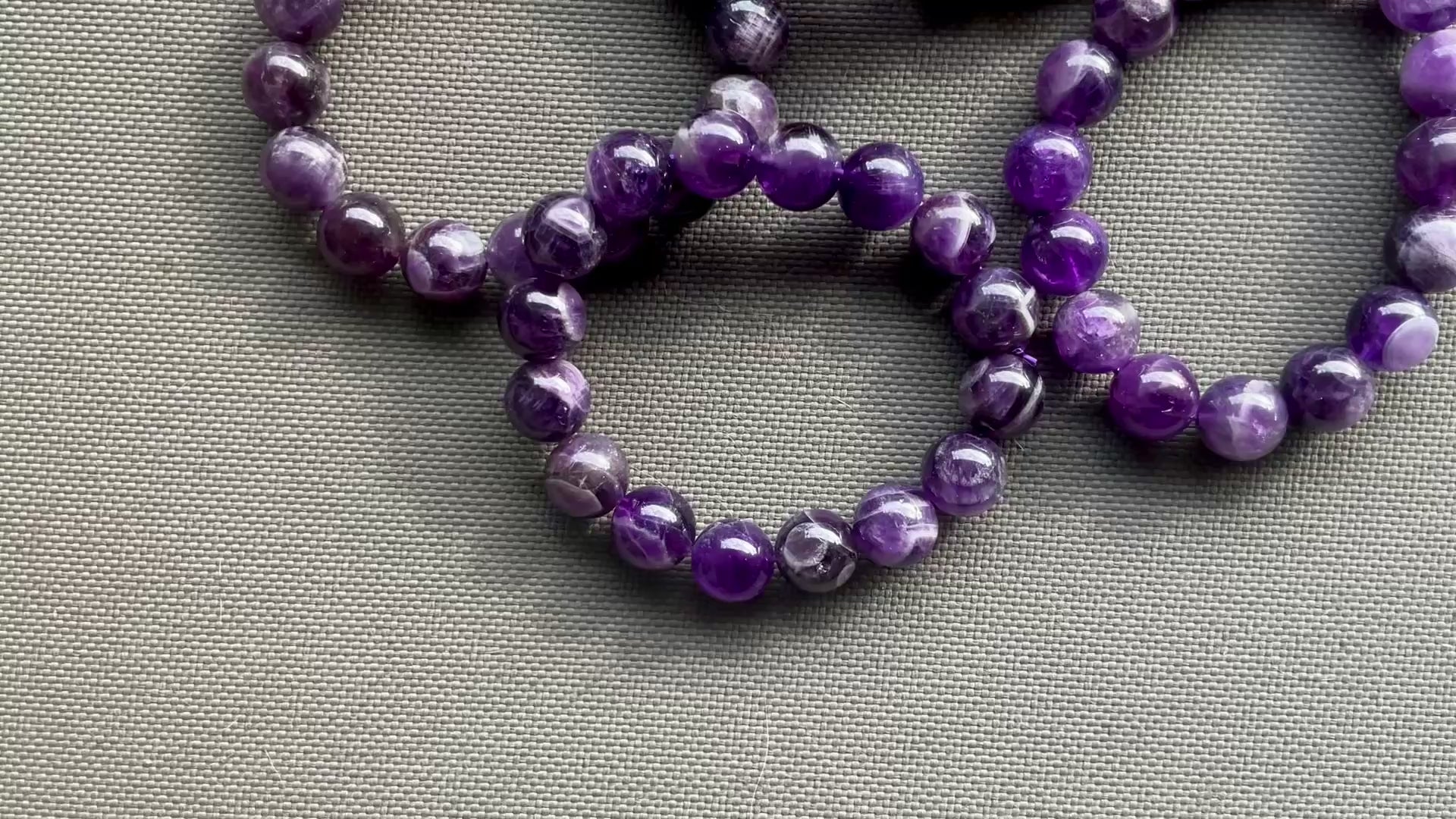 Chevron (Dream) Amethyst 12mm Bead Bracelet