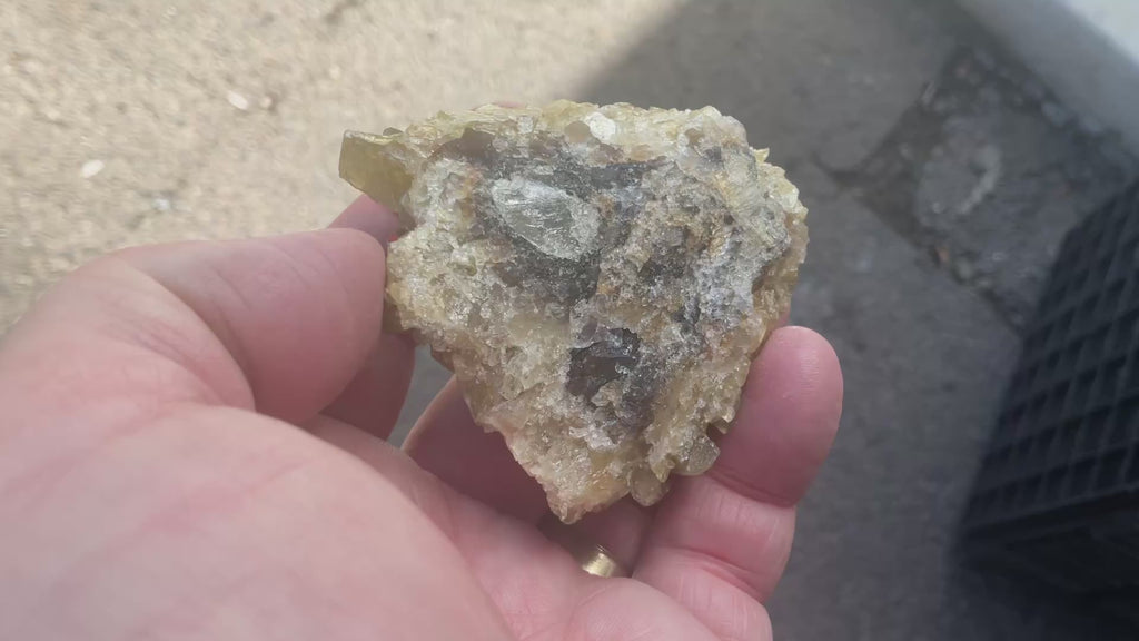 132g Tabular Golden Baryte on Botryoidal Fluorite Specimen 1C from Jiangxi