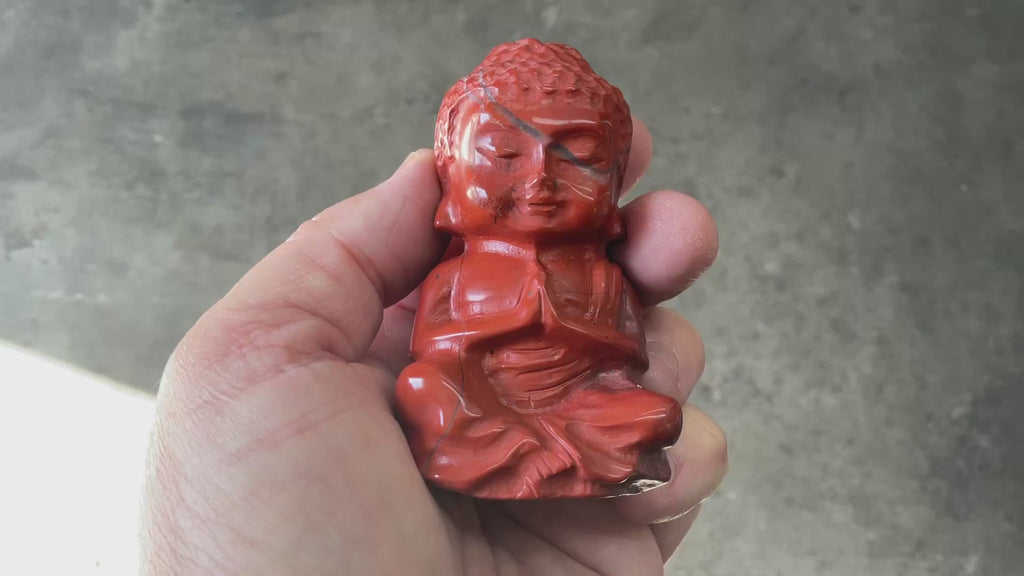 206g Red Jasper Buddha Carving A