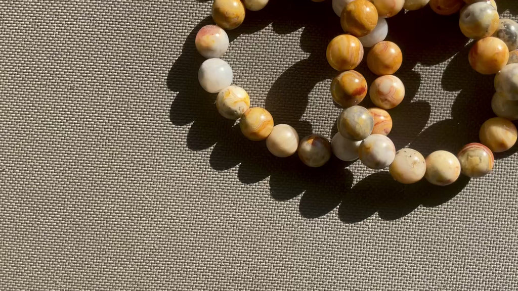 Mexican Crazy Lace Agate 12mm Bead Bracelet