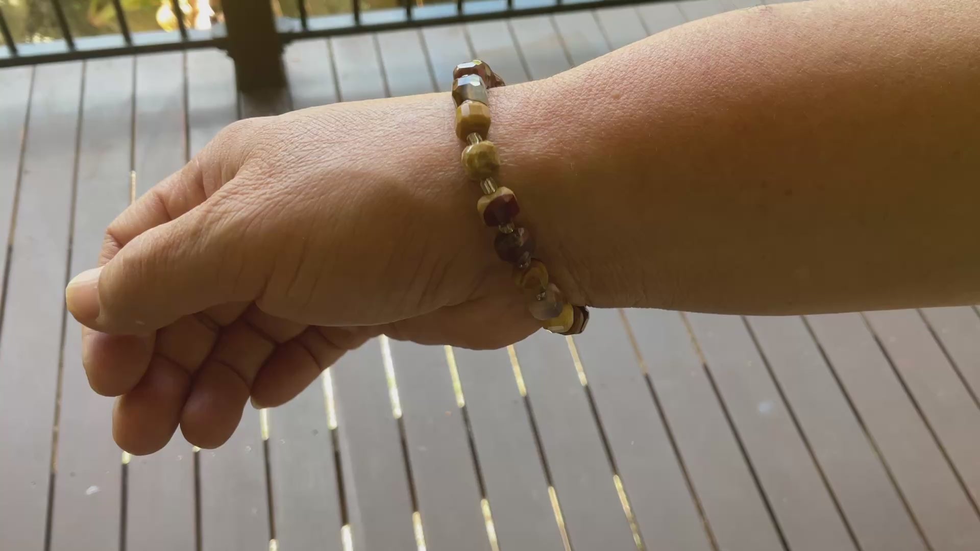 Mookaite Faceted Bead with Spacers Bracelet