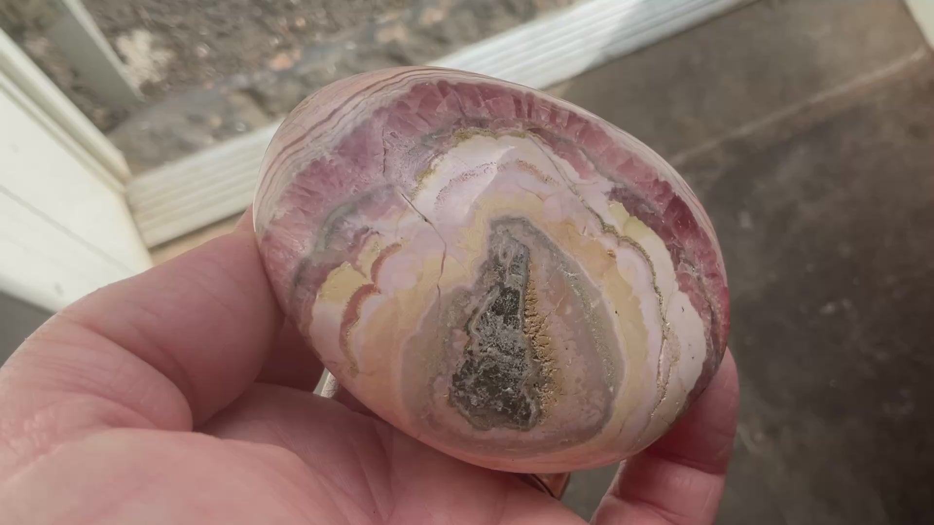 306g Rhodochrosite Large Palmstone