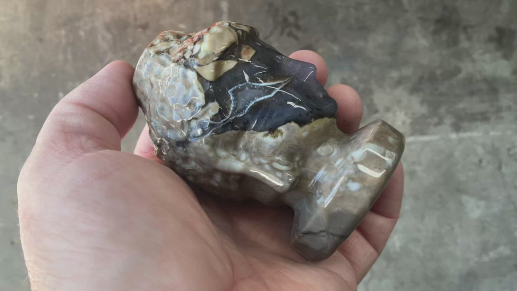 356g Volcano Agate Buddha Carving B