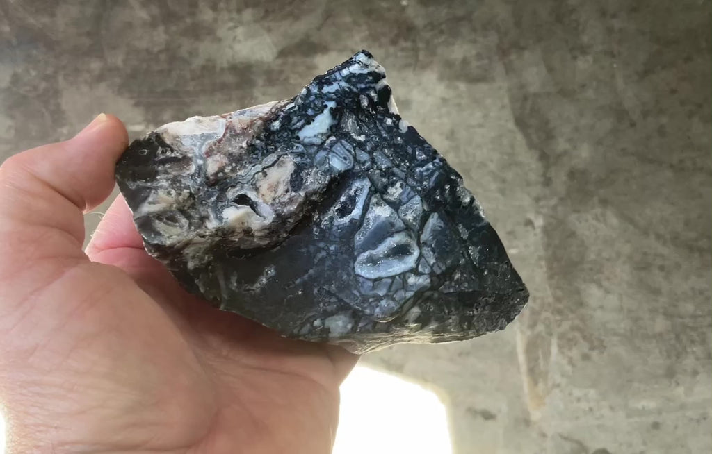 474g Sardonyx Rough with Quartz Vugs Specimen