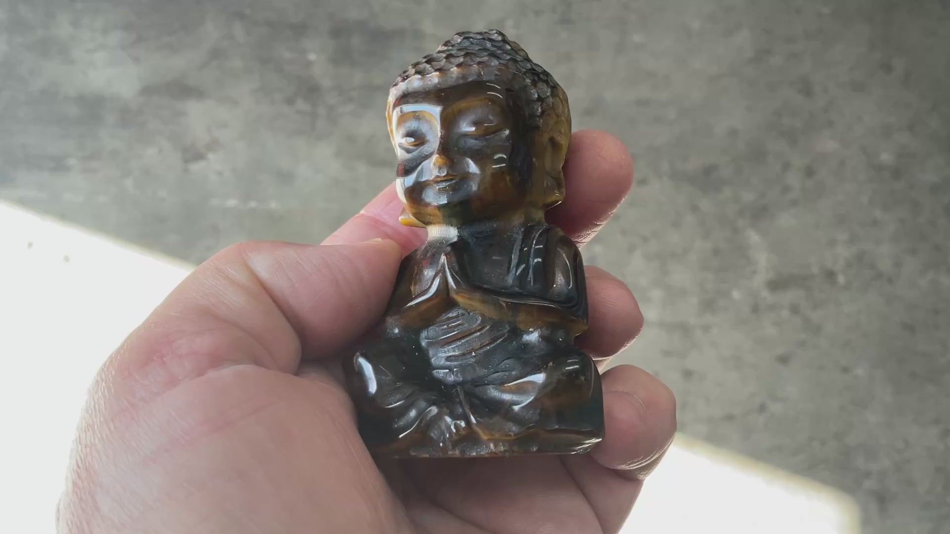 156g Tigers Eye Buddha Carving B