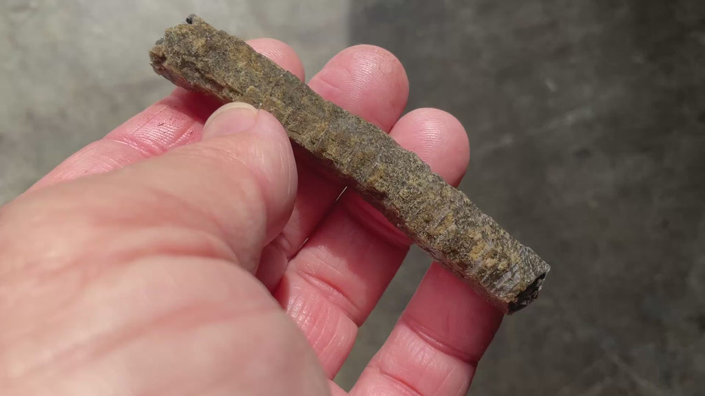 10g Stepped Brown Calcite Tube with Graphite Specimen 3B