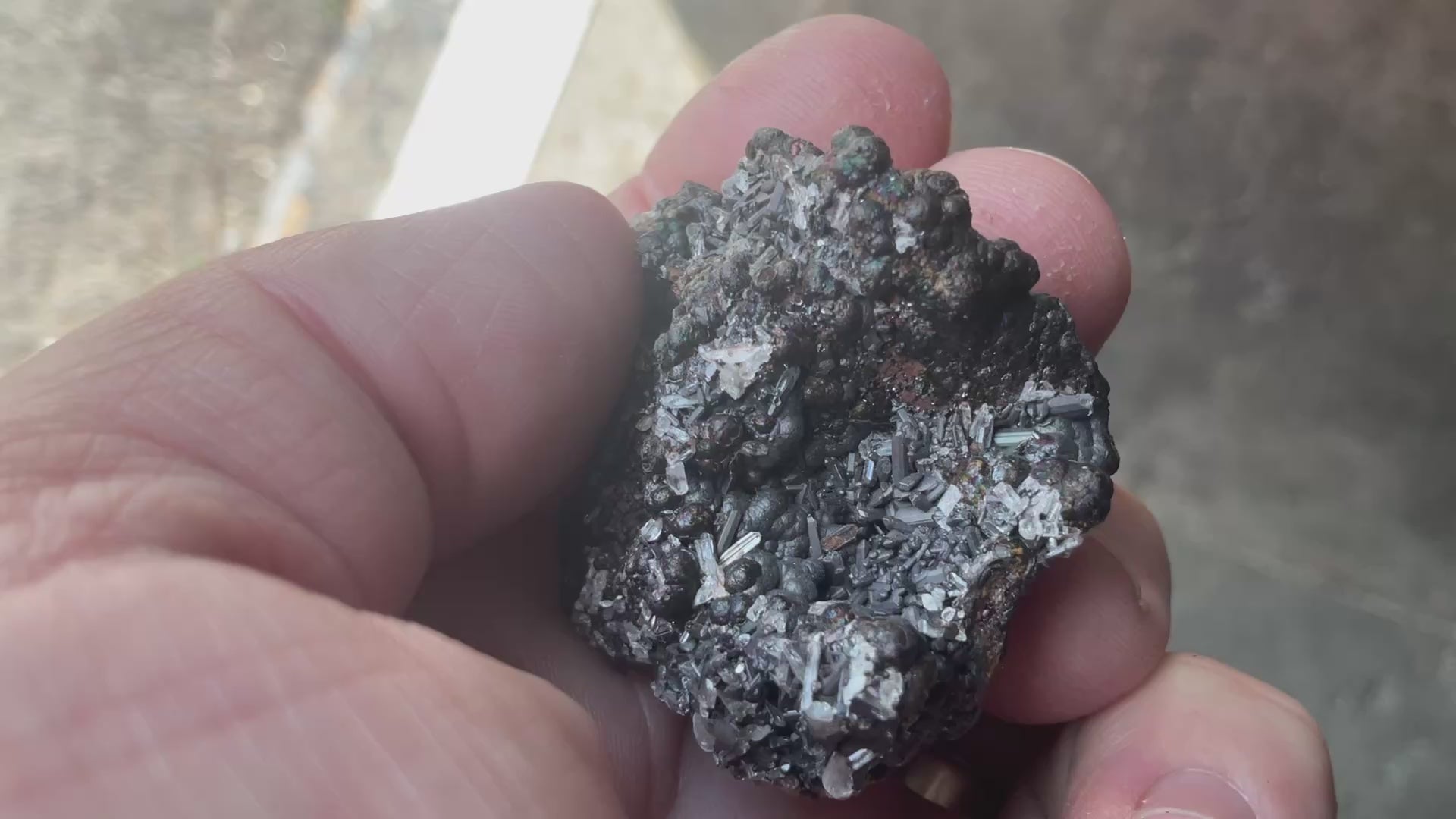 30g Iridescent Goethite/Limonite with Selenite Crystals Specimen 4A